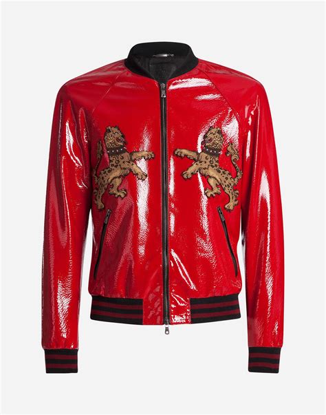 dolce gabbana jacket red men|dolce gabbana leather jacket men.